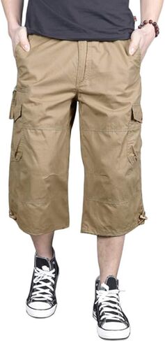 MAGNIVIT Men's Capri Cargo Shorts Casual Hiking Military Tactical Below Knee Shorts 3/4 Cargo Shorts with Multi-Pockets in Saudi Arabia