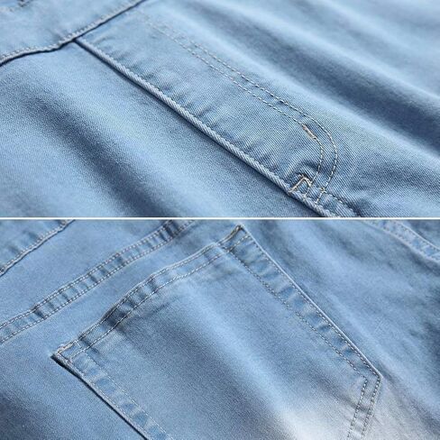 LONGBIDA Mens Denim Shorts Bib Overalls Jeans Casual Walkshort Summer Jumpsuit with Pockets in Saudi Arabia