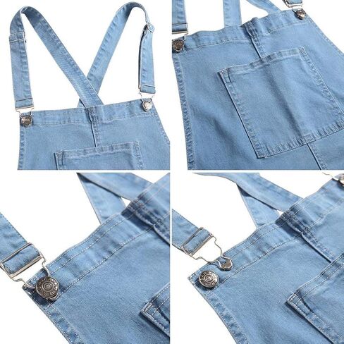LONGBIDA Mens Denim Shorts Bib Overalls Jeans Casual Walkshort Summer Jumpsuit with Pockets in Saudi Arabia