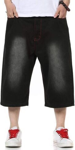 IDEALSANXUN Mens Summer Casual Plus Size Loose Fit Jeans Denim Shorts in Kuwait