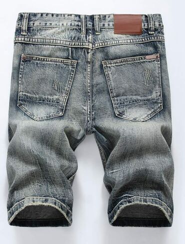 Lavnis Men's Casual Denim Shorts Classic Fit Distressed Summer Fashion Ripped Short Jeans in Saudi Arabia