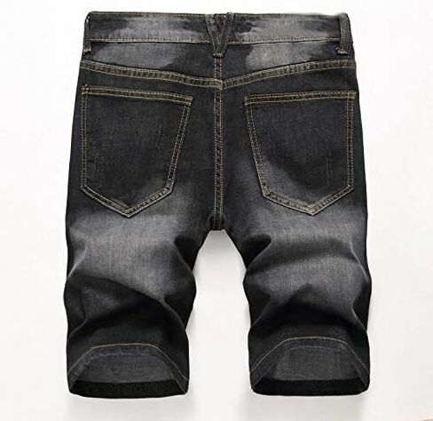 Lavnis Men's Casual Denim Shorts Classic Fit Distressed Summer Fashion Ripped Short Jeans in Saudi Arabia