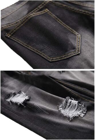 Lavnis Men's Casual Denim Shorts Classic Fit Distressed Summer Fashion Ripped Short Jeans in Saudi Arabia