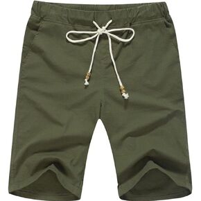 Boisouey Men's Linen Casual Classic Fit Short Summer Beach Shorts in Saudi Arabia