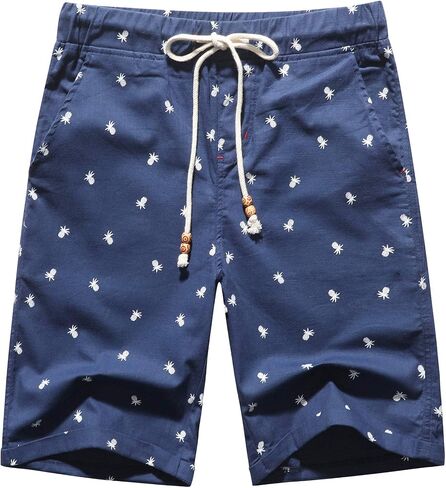 Boisouey Men's Linen Casual Classic Fit Short Summer Beach Shorts in Saudi Arabia