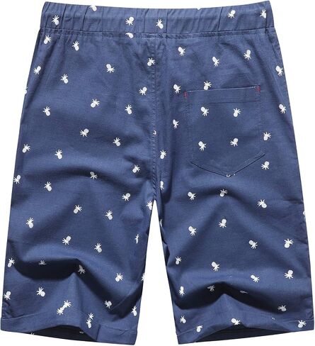 Boisouey Men's Linen Casual Classic Fit Short Summer Beach Shorts in Saudi Arabia