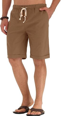 Sailwind Men’s Linen Shorts Casual Drawstring Summer Beach Shorts in Saudi Arabia