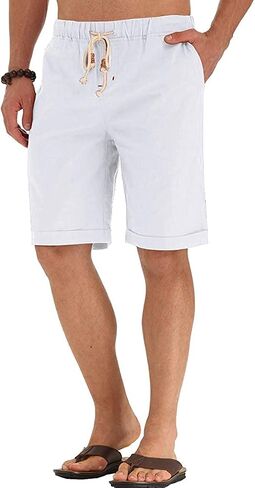 Sailwind Men’s Linen Shorts Casual Drawstring Summer Beach Shorts in Saudi Arabia