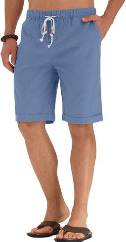 Sailwind Men’s Linen Shorts Casual Drawstring Summer Beach Shorts in Saudi Arabia