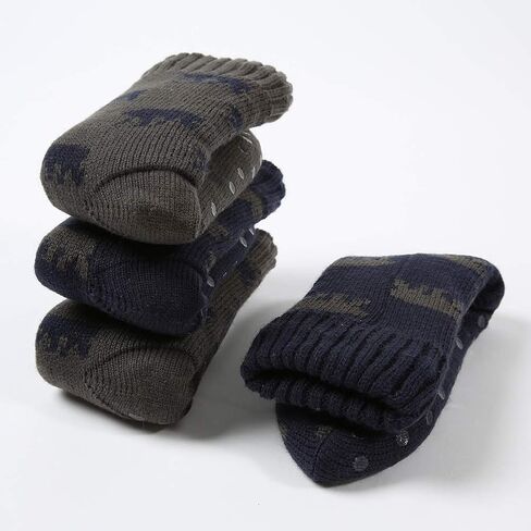 MaaMgic Mens Fuzzy Warm Slipper Socks Non Slip Skid Winter Cozy Knit Fleece Lining Indoor Socks with Grips for Men Teen in Saudi Arabia