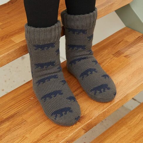MaaMgic Mens Fuzzy Warm Slipper Socks Non Slip Skid Winter Cozy Knit Fleece Lining Indoor Socks with Grips for Men Teen in Saudi Arabia