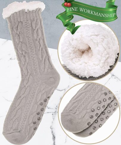 EBMORE Mens Slipper Fuzzy Socks Winter Cozy Fluffy Cabin Warm Fleece Soft Comfy Thick Non Slip Home Socks in Kuwait