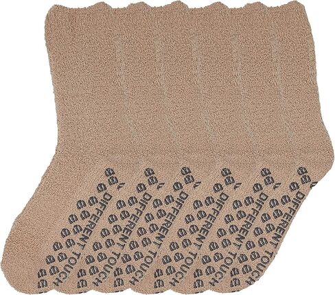 6 Pairs Men’s Women Soft Winter Cozy Fuzzy Slipper Socks, Soft Hospital Lounge Crew Socks in Saudi Arabia