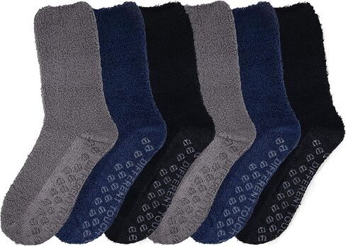 6 Pairs Men’s Women Soft Winter Cozy Fuzzy Slipper Socks, Soft Hospital Lounge Crew Socks in Saudi Arabia