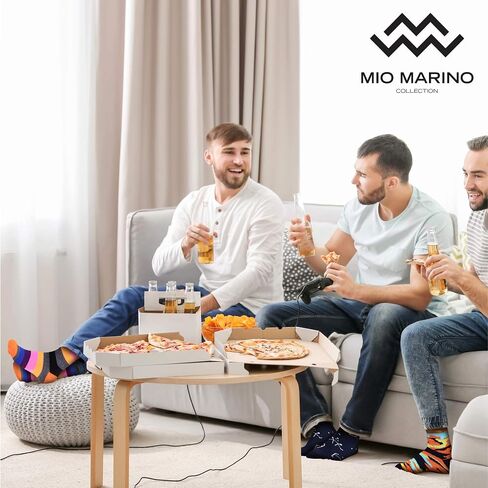Marino Men's Dress Socks - Colorful Funky Socks for Men - Cotton Fashion Patterned Socks - 12 Pack in Saudi Arabia