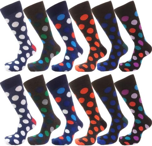 USBingoshop Mens Cotton Argyle Striped Solid Ribbed Black Crew Dress Socks in Kuwait