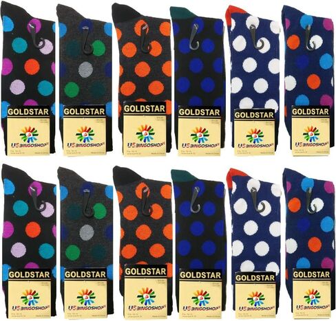 USBingoshop Mens Cotton Argyle Striped Solid Ribbed Black Crew Dress Socks in Kuwait