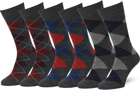 Easton Marlowe Mens Dress Socks 6 Pack Classic Cotton Dress Socks for Men - Patterned Socks in Saudi Arabia