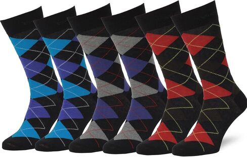 Easton Marlowe Mens Dress Socks 6 Pack Classic Cotton Dress Socks for Men - Patterned Socks in Saudi Arabia