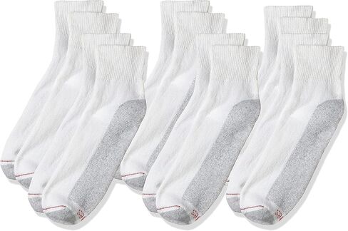 Hanes Men's Big & Tall Cushion Ankle Socks 6-Pack - Shoe Sizes: 13-15 - White in Kuwait