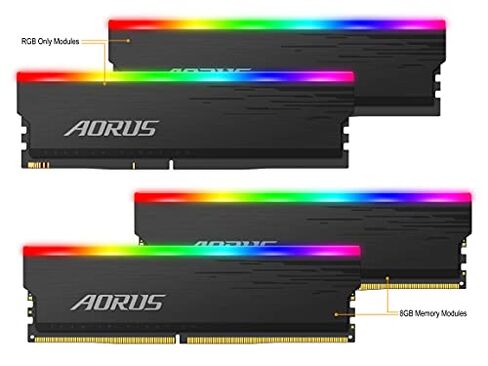 Gigabyte AORUS GP-ARS16G37 (RGB/ 16GB RAM Memory Kit (2x8GB)/ 3733MHz/ Supports AORUS Memory Boost/ RGB Fusion 2.0/ Selected Memory Ics/ 100% Sorted and Tested/ Memory) in Saudi Arabia