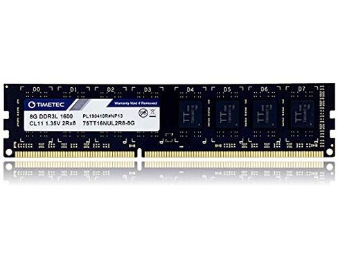 Timetec 4GB DDR3L / DDR3 1600MHz PC3L-12800 / PC3-12800 Non-ECC Unbuffered 1.35V / 1.5V CL11 2Rx8 Dual Rank 240 Pin UDIMM Desktop PC Computer Memory RAM Module Upgrade (4GB) in Kuwait