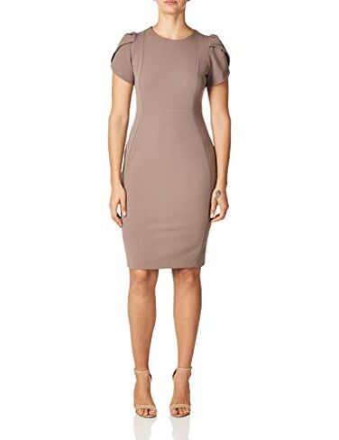 Calvin Klein Women's Essential Sleeveless Sheath, Cocoa Tulip Sleeve, 4 in Saudi Arabia