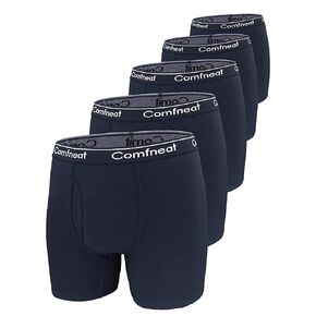 ملابس داخلية للرجال من Comfneat مكونة من 5 قطع كبيرة وطويلة مقاس 3XL-7XL من القطن والألياف اللدنة مع ذبابة
