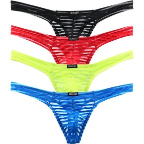 iKingsky Men's Sexy Transprant Thong Underwear Low Rise See Through Stretch Panties in Saudi Arabia