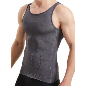 HANERDUN Men Compression Shirt Slimming Body Shaper Vest Tummy Control Shapewear Abdomen Undershirt