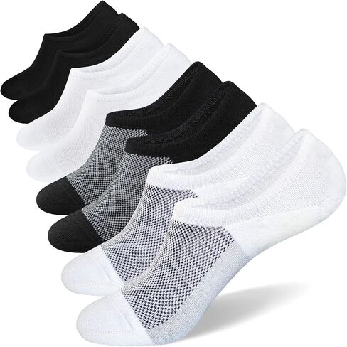 جوارب SIXDAYSOX No Show للرجال، 8 قطع من القطن، رفيعة ومنخفضة القطع وغير قابلة للانزلاق للأحذية الرياضية المسطحة 5-8/9-11/12-15 in Kuwait