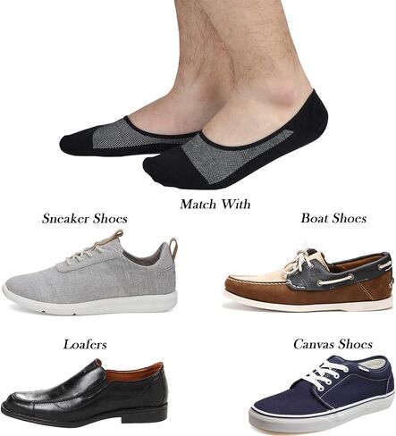 Jormatt Genuine Mens No Show Socks, Loafer Sneakers Low Cut Cotton Socks With Non Slip Grips in Saudi Arabia