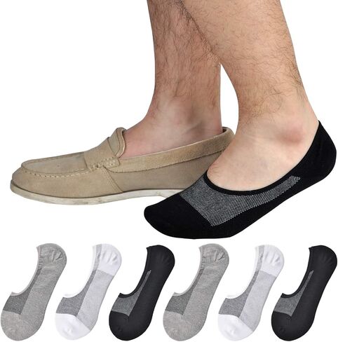 Jormatt Genuine Mens No Show Socks, Loafer Sneakers Low Cut Cotton Socks With Non Slip Grips in Saudi Arabia