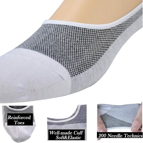 Jormatt Genuine Mens No Show Socks, Loafer Sneakers Low Cut Cotton Socks With Non Slip Grips in Saudi Arabia