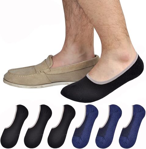 Jormatt Genuine Mens No Show Socks, Loafer Sneakers Low Cut Cotton Socks With Non Slip Grips in Saudi Arabia
