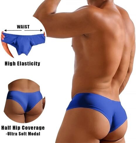 HOOFESAN Men's Underwear Micro Modal Bikini Briefs Low Rise Half Back Coverage Silky Touch Underpants Multipack in Kuwait