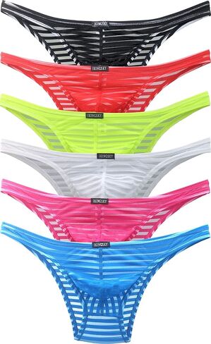 IKINGSKY Men's Sexy Brazilian Underwear See Through Bikini Under Panties Half Back Coverage Mens Underwear in Kuwait