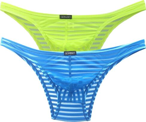 IKINGSKY Men's Sexy Brazilian Underwear See Through Bikini Under Panties Half Back Coverage Mens Underwear in Kuwait