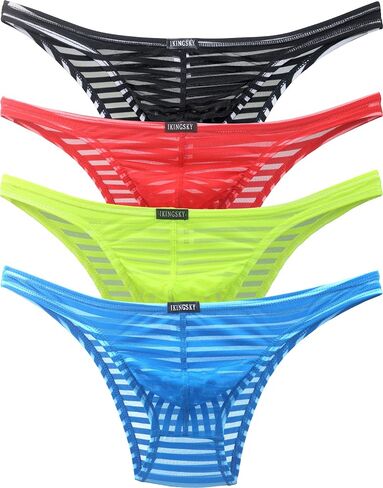IKINGSKY Men's Sexy Brazilian Underwear See Through Bikini Under Panties Half Back Coverage Mens Underwear in Kuwait