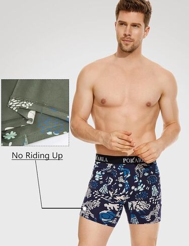 POKARLA Mens Stretch Boxer Briefs Soft Cotton Open Fly Tagless Underwear Regular Leg in Saudi Arabia