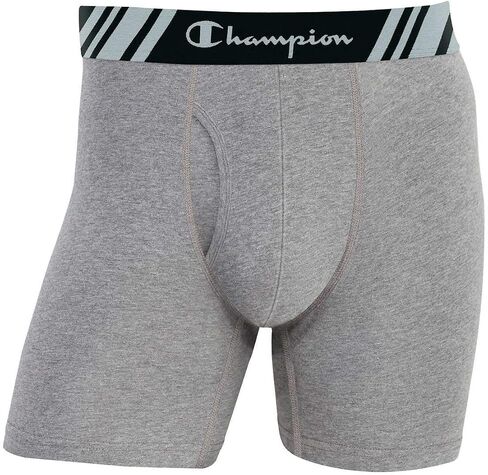 Champion Men's Boxer Briefs All Day Comfort No Ride Up Double Dry X-Temp 5 Pack (Black - Navy - Grey, Large) in Kuwait