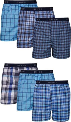Hanes Mens Tagless Boxer With Exposed Waistband Multi-Packs in Saudi Arabia