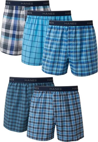 Hanes Mens Tagless Boxer With Exposed Waistband Multi-Packs in Saudi Arabia