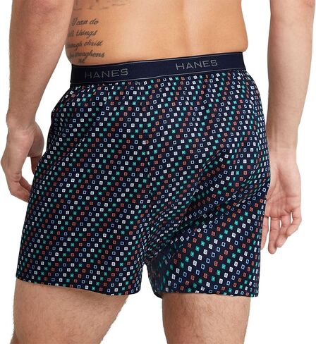 Hanes Mens Tagless Boxer With Exposed Waistband Multi-Packs in Saudi Arabia