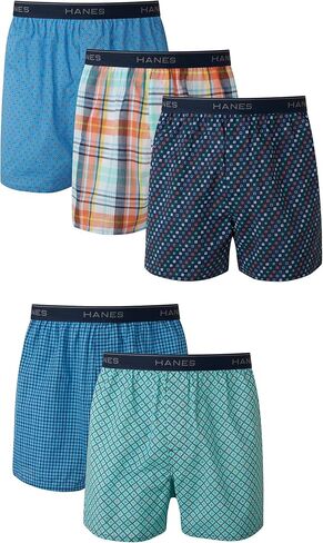 Hanes Mens Tagless Boxer With Exposed Waistband Multi-Packs in Saudi Arabia
