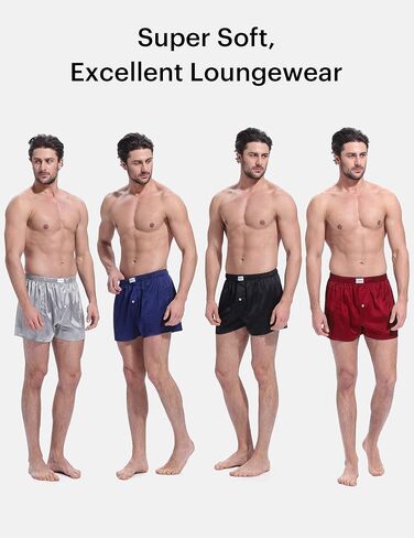LILYSILK Silk Boxers Mens Breathable Real Mulberry Underwear 6A Grade Royal Shorts Combo Pack, Silk Sleep Lounge Bottoms in Kuwait