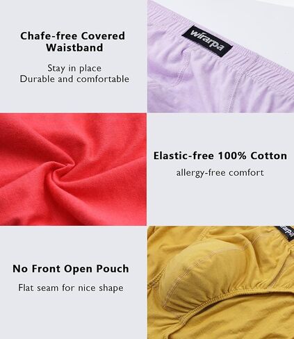 wirarpa Men's 100 Cotton Briefs Underwear No Fly Covered Waistband 4 Pack in Saudi Arabia