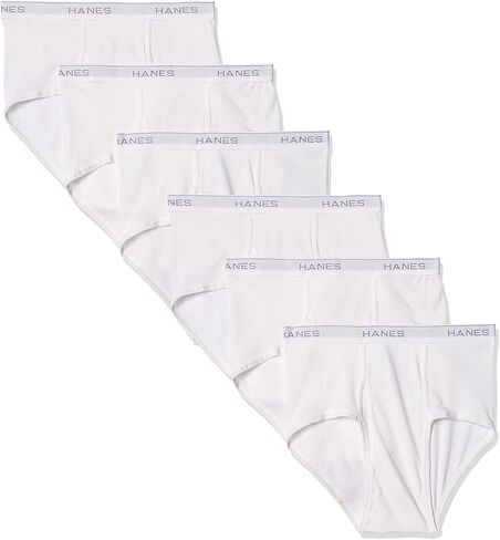 Hanes Men's 6-Pack FreshIQ Tagless Cotton Brief, White, X-Large in Saudi Arabia