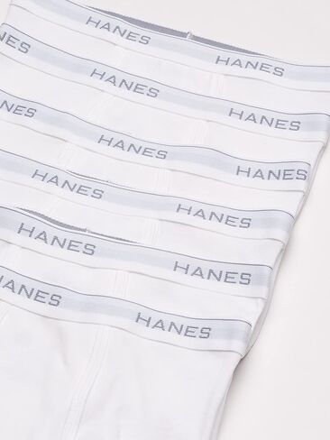 Hanes Men's 6-Pack FreshIQ Tagless Cotton Brief, White, X-Large in Saudi Arabia