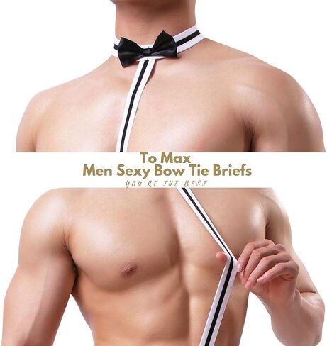 Men Sexy Underwear, Bow Tie Briefs Pouch Thong, Mens Low-Rise Lingerie, Premium Cotton Comfort Stretch Jockstrap in Kuwait